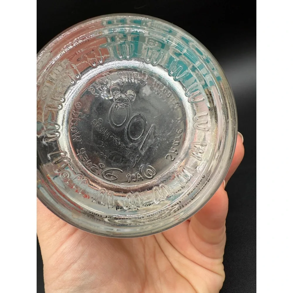 Disney Vintage 100 yr Glass Tumbler Dumbo Pinocchio Bambi Tinkerbell Collectible